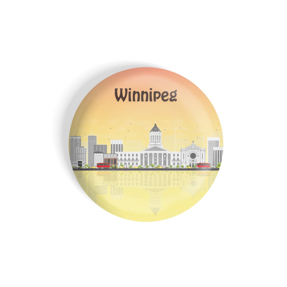 dhcrafts Round Fridge Magnet Multicolour Places Winnipeg Capital Of Iran Glossy Finish Design Pack of 1 (75 mm)